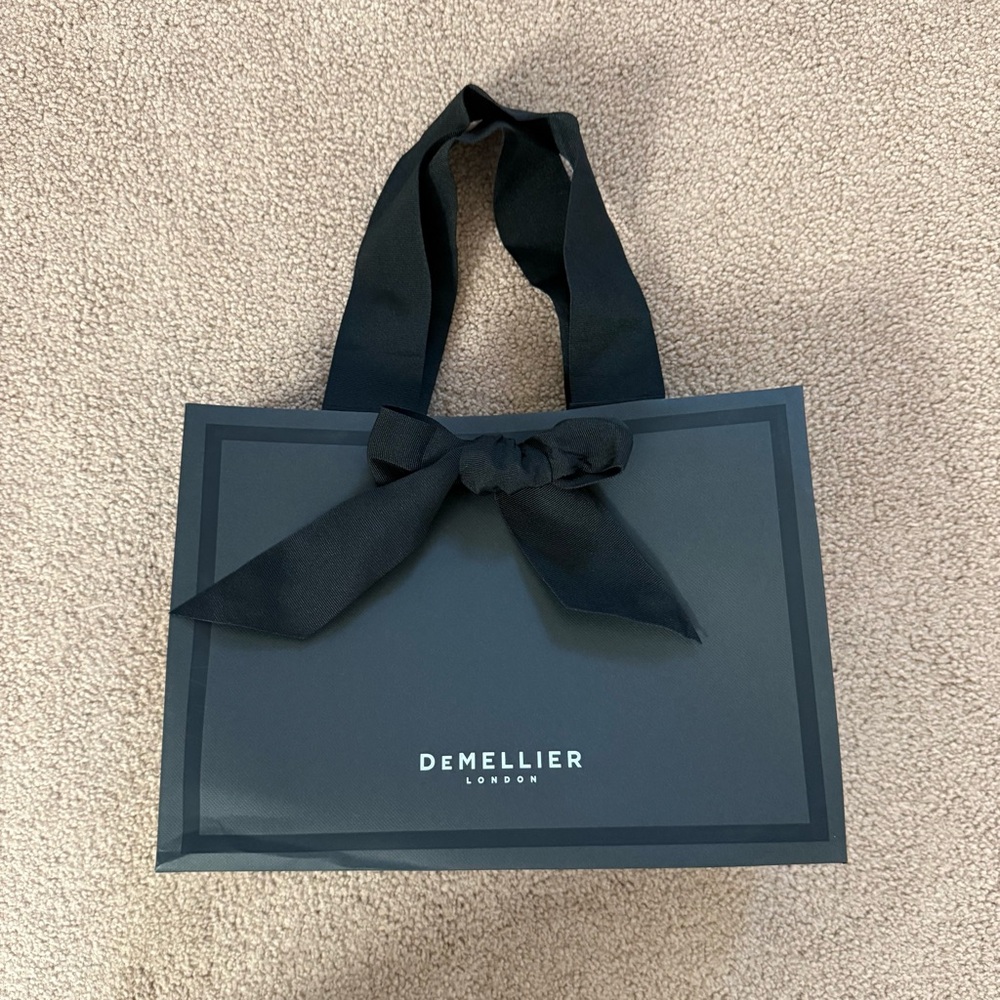 DeMellier Black Gift Bag with Ribbon and Shipping Box